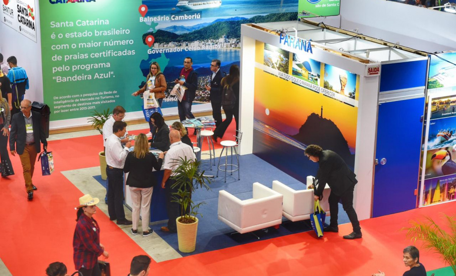 O Governo do Paraná apresentou as atrações turísticas do Estado durante a tradicional Feira BNT Mercosul, realizada neste final de semana. A edição de 2019 comemorou os 25 anos do evento e foi realizada em Itajaí (SC), com programação também em Balneário Camboriú e no Beto Carrero World.  -  Itajaí (SC), 26/05/2019  -  Foto:  Divulgação Paraná Turismo