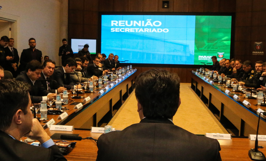 Governador Carlos Massa Ratinho Júnior, durante reunião com a equipe de governo. - Curitiba, 29/05/2019 -Foto: Geraldo Bubniak/ANPr