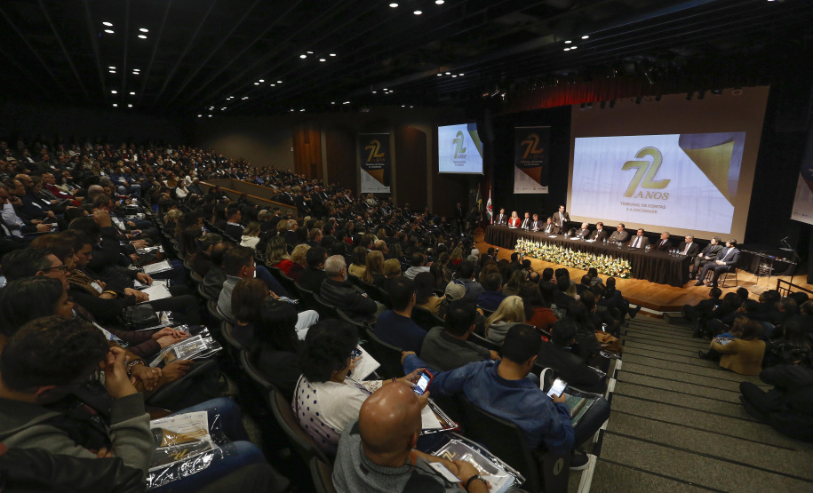 O governador Carlos Massa Ratinho Junior, participa das comemorações dos 72 anos do Tribunal de Contas do Estado. Presentes: ministro do Desenvolvimento Regional, Gustavo Canuto; entre outras autoridades.Curitiba, 03-06-19.Foto: Arnaldo Alves / ANPr.