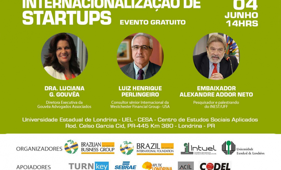 A Intuel/Agência de Inovação Tecnológica promove nesta terça-feira (4), em Londrina, a partir das 14 horas, no Anfiteatro do Centro de Estudos Sociais Aplicados (Cesa), no Câmpus Universitário, o debate Internacionalização de Startups. Foto:UEL