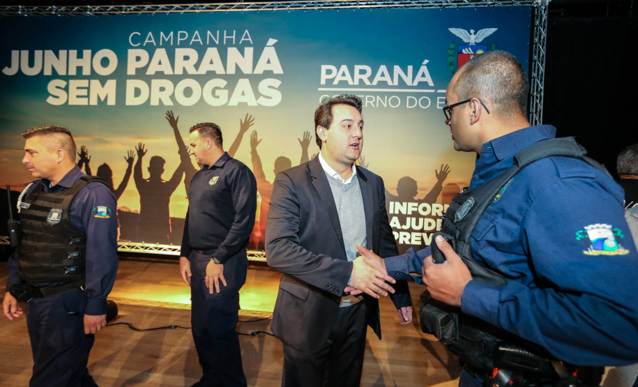 O governador Carlos Massa Ratinho Junior lança nesta terça-feira (04) no auditório Poty Lazzarotto do Museu Oscar Niemeyer, a campanha Junho Paraná Sem Drogas. O mês inteiro será dedicado à conscientização e prevenção quanto ao uso de entorpecentes. Curitiba, 04/06/2019 -Foto: Geraldo Bubniak/ANPr