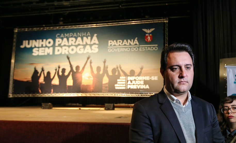 O governador Carlos Massa Ratinho Junior lança nesta terça-feira (04) no auditório Poty Lazzarotto do Museu Oscar Niemeyer, a campanha Junho Paraná Sem Drogas. O mês inteiro será dedicado à conscientização e prevenção quanto ao uso de entorpecentes. Curitiba, 04/06/2019 -Foto: Geraldo Bubniak/ANPr