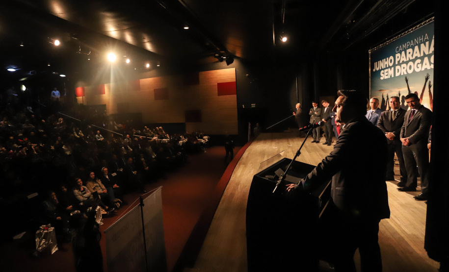 O governador Carlos Massa Ratinho Junior lançou nesta terça-feira (4) a campanha Junho - Paraná sem Drogas, que dedica o mês à ações de conscientização e prevenção ao uso de entorpecentes. - Curitiba, 04/06/2019 - Foto: Rodrigo Felix Leal/ANPr