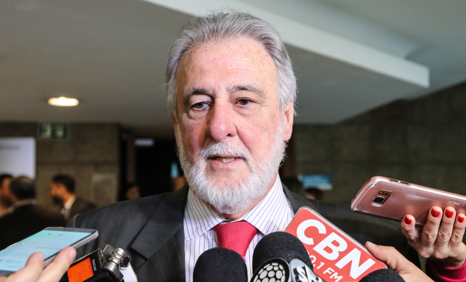 Carlos Andrade Melles, presidente do Sebrae no Centro de Eventos FIEPem Curitiba, durante lançamento do programa Mobilização pelo Emprego e Produtividade para Todos, iniciativa do Ministério da Economia, por meio da Secretaria Especial de Produtividade, Emprego e Competitividade (Sepec), realizado em parceria com os governos estaduais e o Sebrae.  Curitiba, 13/06/2019 -Foto: Geraldo Bubniak/ANPr