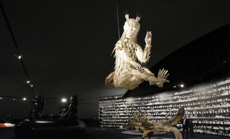 Abertura de exposição Raiz de Ai Weiwei no Museu Oscar Niemeyer(MON).Curitiba, 02 de mai de 2019.Foto: Kraw Penas/SEEC