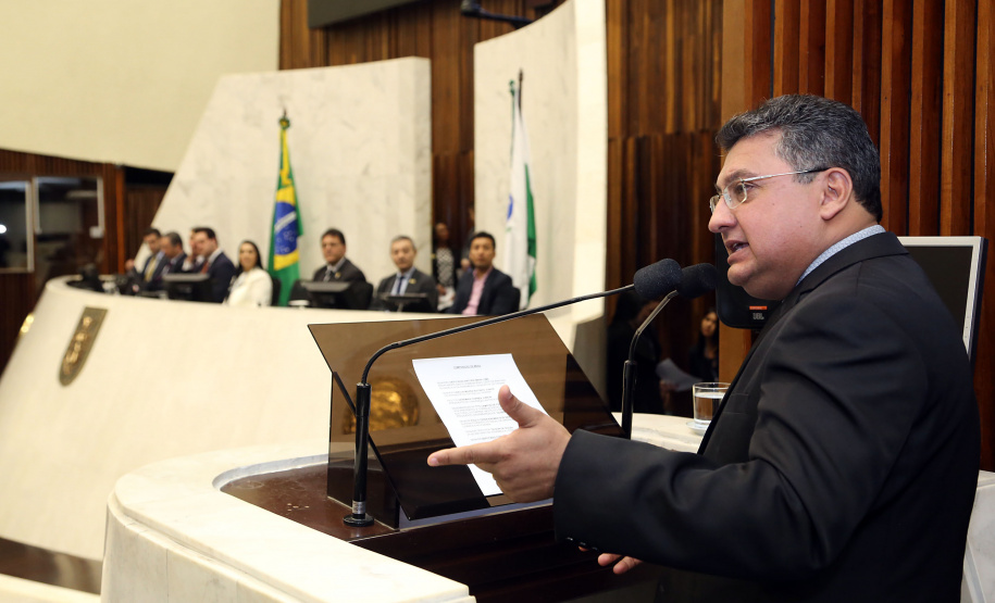 Comemoração de 100 de Convenção Batista na Assembléia Legislativa do Paraná, com homenagem do Governador Carlos Massa Ratinho Junior. Na foto, Geremias Correia Junior  -  Foto Gilson Abreu