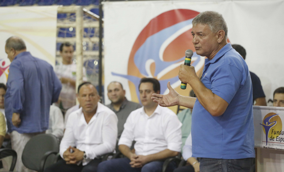 O governador Carlos Massa Ratinho Junior lançou nesta quinta-feira (20), no Ginásio Moringão, em Londrina, o Japs Combate, espécie de Jogos Abertos do Paraná voltado apenas para as lutas.  -  Londrina, 20/06/2019  -  Foto: Arnaldo Alves/ANPr