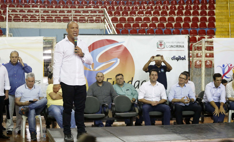 O governador Carlos Massa Ratinho Junior lançou nesta quinta-feira (20), no Ginásio Moringão, em Londrina, o Japs Combate, espécie de Jogos Abertos do Paraná voltado apenas para as lutas.  -  Londrina, 20/06/2019  -  Foto: Arnaldo Alves/ANPr