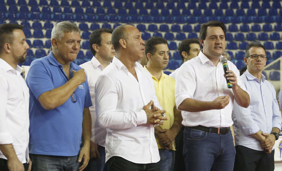 O governador Carlos Massa Ratinho Junior lançou nesta quinta-feira (20), no Ginásio Moringão, em Londrina, o Japs Combate, espécie de Jogos Abertos do Paraná voltado apenas para as lutas.  -  Londrina, 20/06/2019  -  Foto: Arnaldo Alves/ANPr