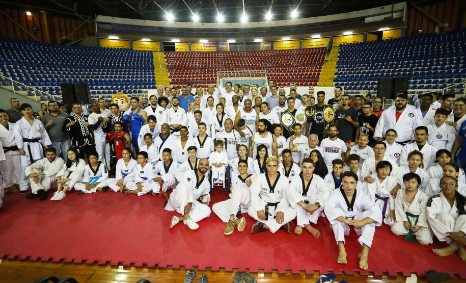 O governador Carlos Massa Ratinho Junior lançou nesta quinta-feira (20), no Ginásio Moringão, em Londrina, o Japs Combate, espécie de Jogos Abertos do Paraná voltado apenas para as lutas.  -  Londrina, 20/06/2019  -  Foto: Arnaldo Alves/ANPr