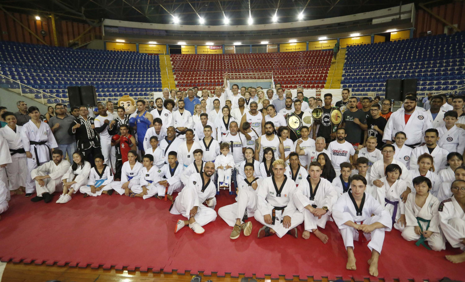 O governador Carlos Massa Ratinho Junior lançou nesta quinta-feira (20), no Ginásio Moringão, em Londrina, o Japs Combate, espécie de Jogos Abertos do Paraná voltado apenas para as lutas.  -  Londrina, 20/06/2019  -  Foto: Arnaldo Alves/ANPr
