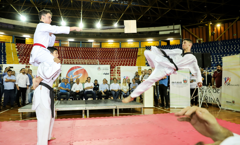 Governador Carlos Massa Ratinho Junior abre oficialmente a oitava edição dos Jogos Paradesportivos do Paraná (Parajaps), em Londrina.  -  Londrina, 20/06/2019  -  Foto: Rodrigo Félix Leal/ANPr