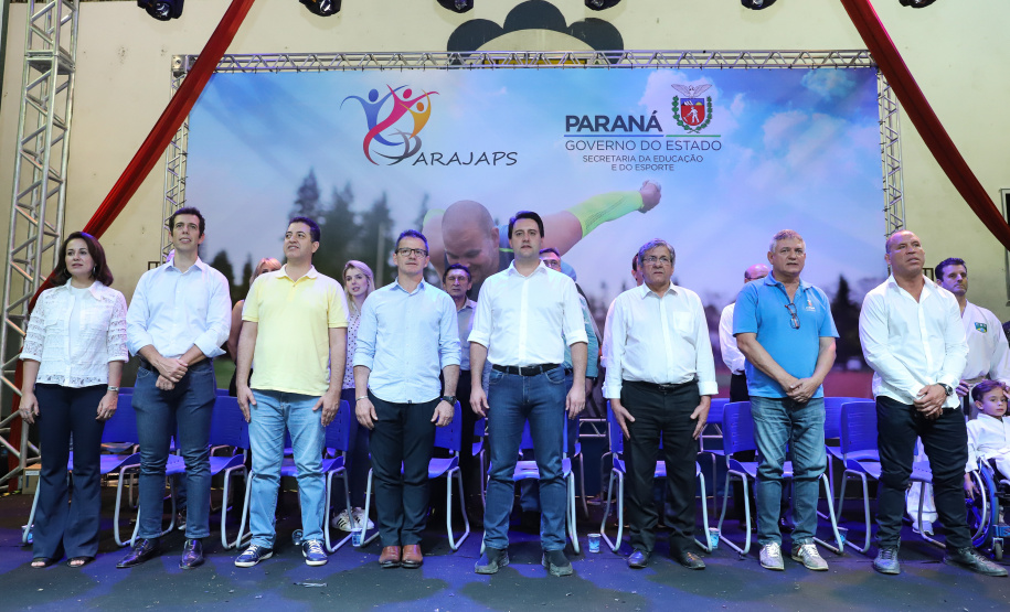 Governador Carlos Massa Ratinho Junior abre oficialmente a oitava edição dos Jogos Paradesportivos do Paraná (Parajaps), em Londrina.  -  Londrina, 20/06/2019  -  Foto: Rodrigo Félix Leal/ANPr