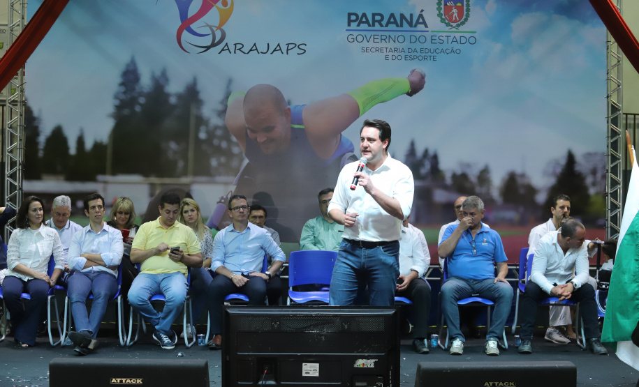 Governador Carlos Massa Ratinho Junior abre oficialmente a oitava edição dos Jogos Paradesportivos do Paraná (Parajaps), em Londrina.  -  Londrina, 20/06/2019  -  Foto: Rodrigo Félix Leal/ANPr