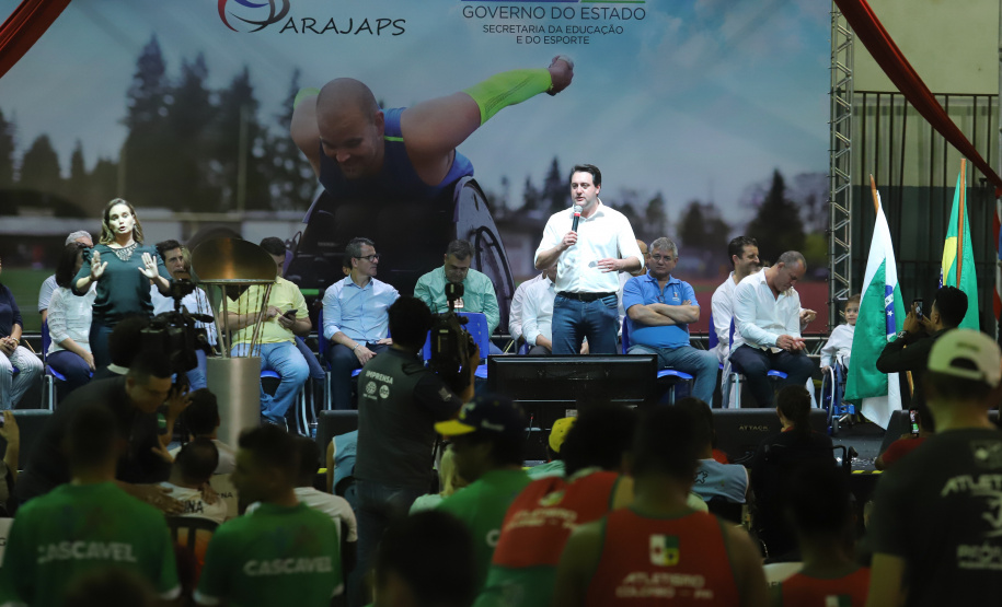 Governador Carlos Massa Ratinho Junior abre oficialmente a oitava edição dos Jogos Paradesportivos do Paraná (Parajaps), em Londrina.  -  Londrina, 20/06/2019  -  Foto: Rodrigo Félix Leal/ANPr