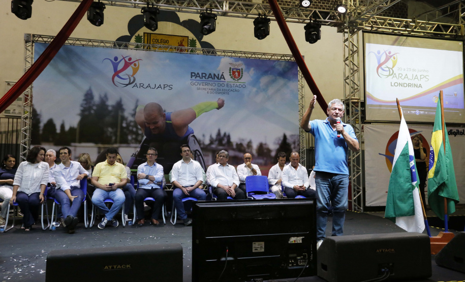 Governador Carlos Massa Ratinho Junior abre oficialmente a oitava edição dos Jogos Paradesportivos do Paraná (Parajaps), em Londrina.  -  Londrina, 20/06/2019  -  Foto: Arnaldo Alves/ANPr