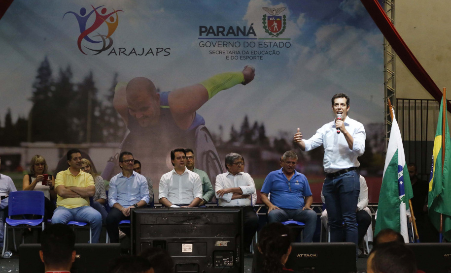Governador Carlos Massa Ratinho Junior abre oficialmente a oitava edição dos Jogos Paradesportivos do Paraná (Parajaps), em Londrina.  -  Londrina, 20/06/2019  -  Foto: Arnaldo Alves/ANPr