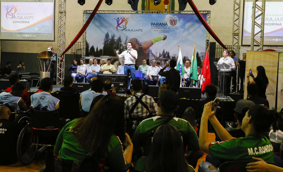 Governador Carlos Massa Ratinho Junior abre oficialmente a oitava edição dos Jogos Paradesportivos do Paraná (Parajaps), em Londrina.  -  Londrina, 20/06/2019  -  Foto: Arnaldo Alves/ANPr