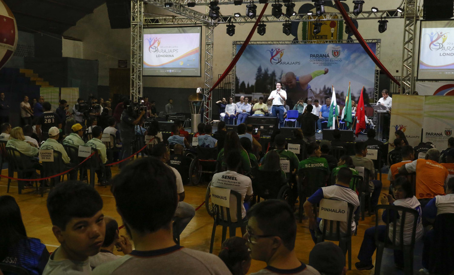 Governador Carlos Massa Ratinho Junior abre oficialmente a oitava edição dos Jogos Paradesportivos do Paraná (Parajaps), em Londrina.  -  Londrina, 20/06/2019  -  Foto: Arnaldo Alves/ANPr