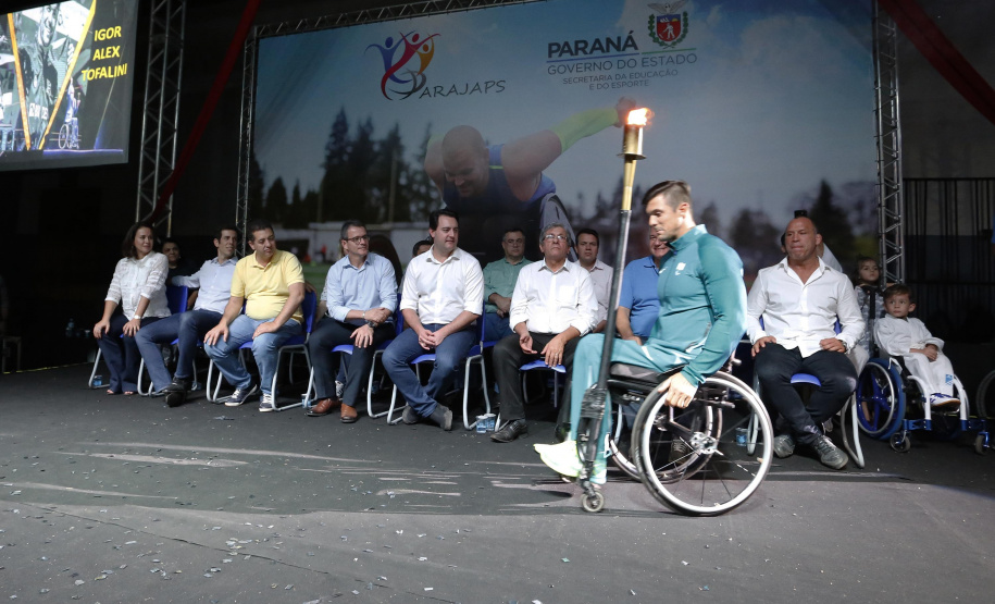Governador Carlos Massa Ratinho Junior abre oficialmente a oitava edição dos Jogos Paradesportivos do Paraná (Parajaps), em Londrina.  -  Londrina, 20/06/2019  -  Foto: Arnaldo Alves/ANPr