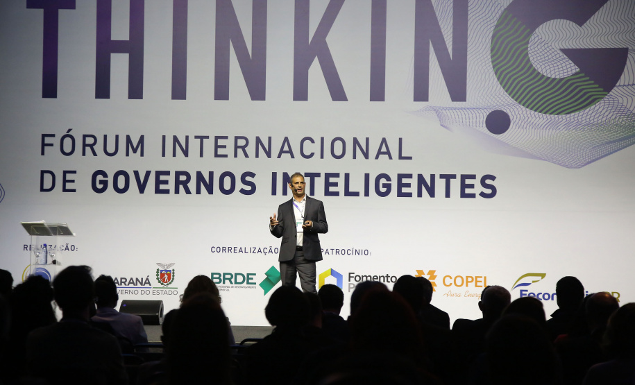 Fórum Internacional de Inovação ThinkinG. Na foto, Shaul Shashoua - Israel  -  Foz do Iguaçu, 27/06/2019  -  Foto: Jaelson Lucas/ANPr