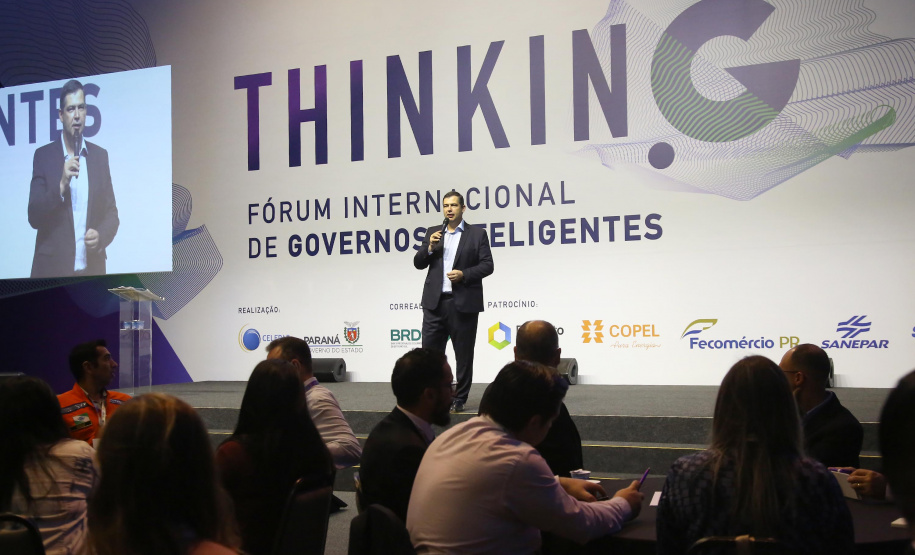 Fórum Internacional de Inovação ThinkinG. Na foto, o presidente da Celepar, Allan Costa  -  Foz do Iguaçu, 28/06/2019  -  Foto: Jaelson Lucas/ANPr