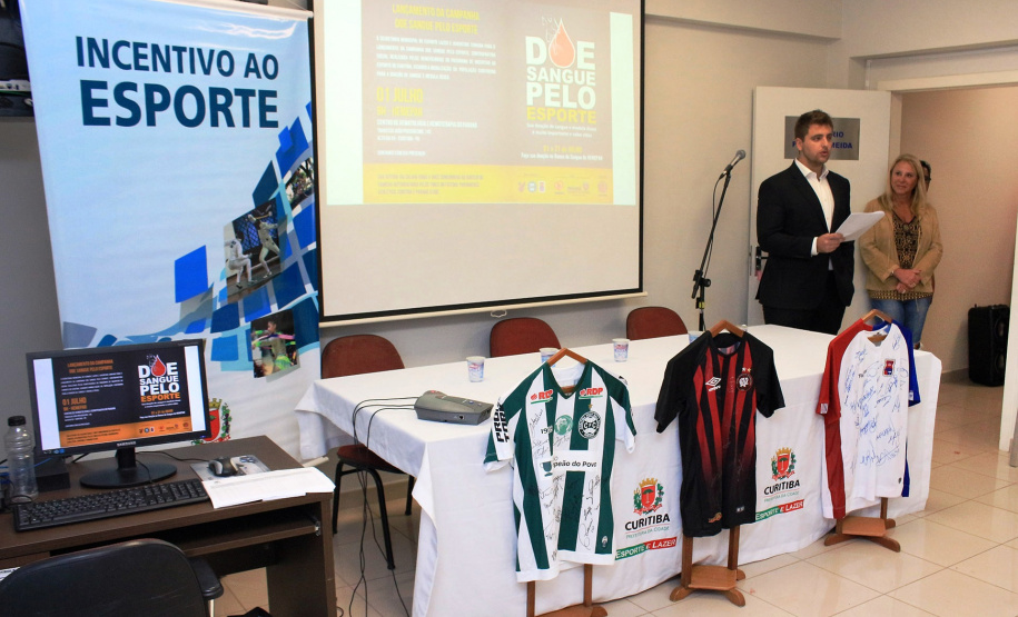 Lançamento da 14ª edição da Campanha "Doe sangue pelo esporte", que incentiva a doação de sangue e de medula óssea.
Foto:Clevis Massolla/SESA