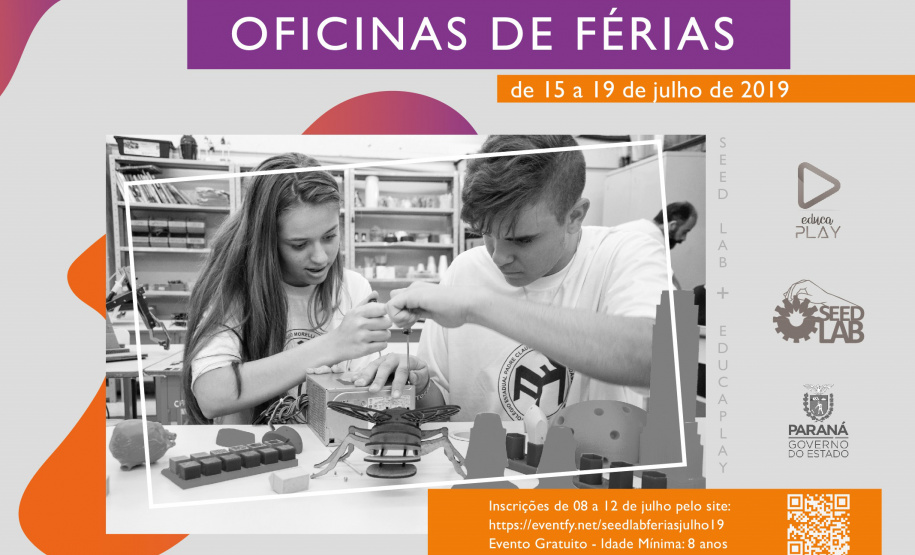 Secretaria da Educação oferece oficinas gratuitas em julho