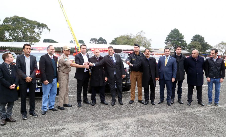 Governador Carlos Massa Ratinho Junior entrega viaturas para as polícias Militar e Civil.Foto Gilson Abreu/ANPr