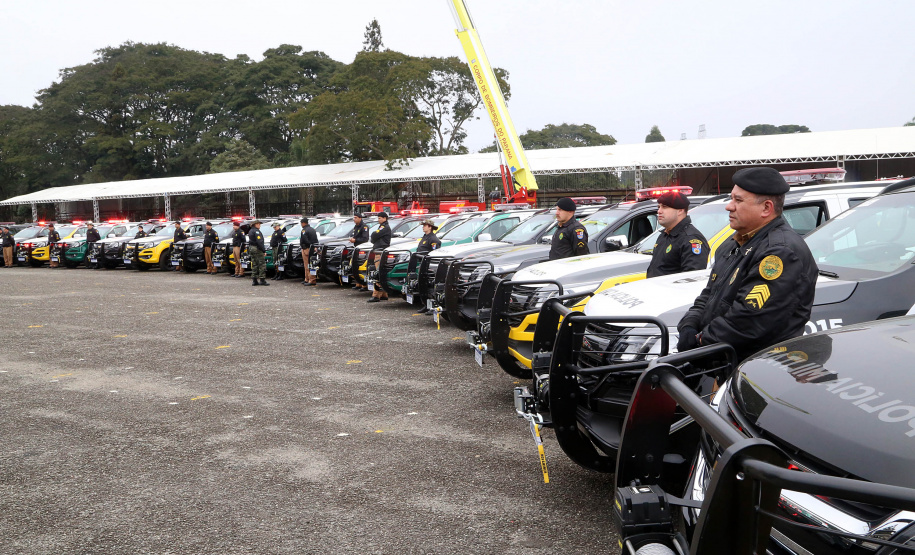 Governador Carlos Massa Ratinho Junior entrega viaturas para as polícias Militar e Civil.Foto Gilson Abreu/ANPr