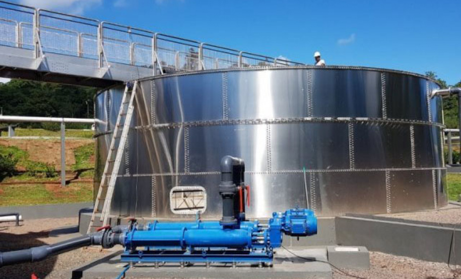 Estação de Tratamendo de Esgoto  modular, implantada em Medianeira. Foto: Divulgação?Sanepar