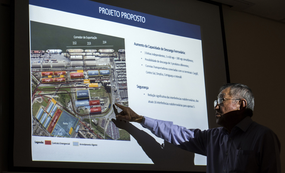 A administração dos Portos do Paraná desenvolveu um projeto para melhorar e gerar novas alternativas ao sistema viário e aos modais que operam no Porto de Paranaguá. A proposta é concentrar a descarga ferroviária dos granéis sólidos para exportação. Foto: Claudio Neves/Portos Paraná