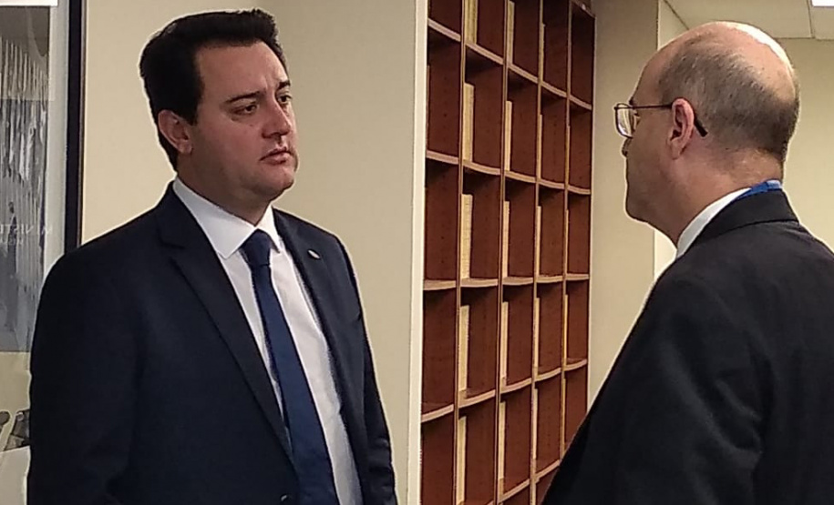 Antes da reunião com executivos do JP Morgan, o governador teve encontro com o diplomata brasileiro Philip Gough, ministro conselheiro da Missão Permanente do Brasil junto à Organização das Nações Unidas (ONU).Foto: Divulgação/ANPr