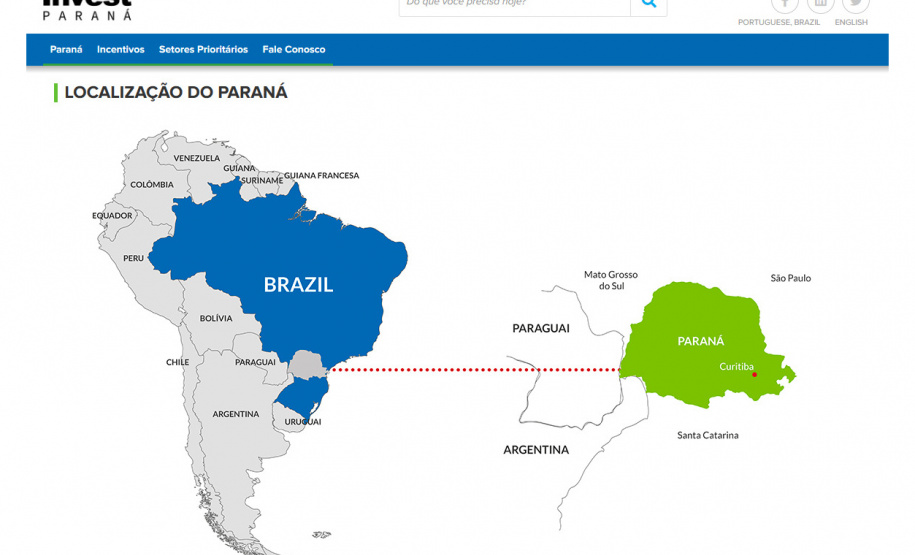 Novo portal traz um mapa para atração de investimentos ao Paraná