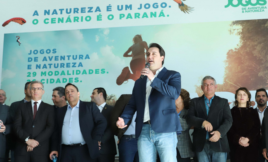 O Paraná terá neste ano uma série de competições que ajudarão a estimular práticas esportivas, além de evidenciar as belezas do Estado, atrair turistas e movimentar a economia de diversas regiões. São os Jogos de Aventura e Natureza, uma iniciativa pioneira no Brasil em formato e abrangência que foi lançada nesta terça-feira (23) pelo governador Carlos Massa Ratinho Junior. Foto: Rodrigo Felix Leal/ANPr