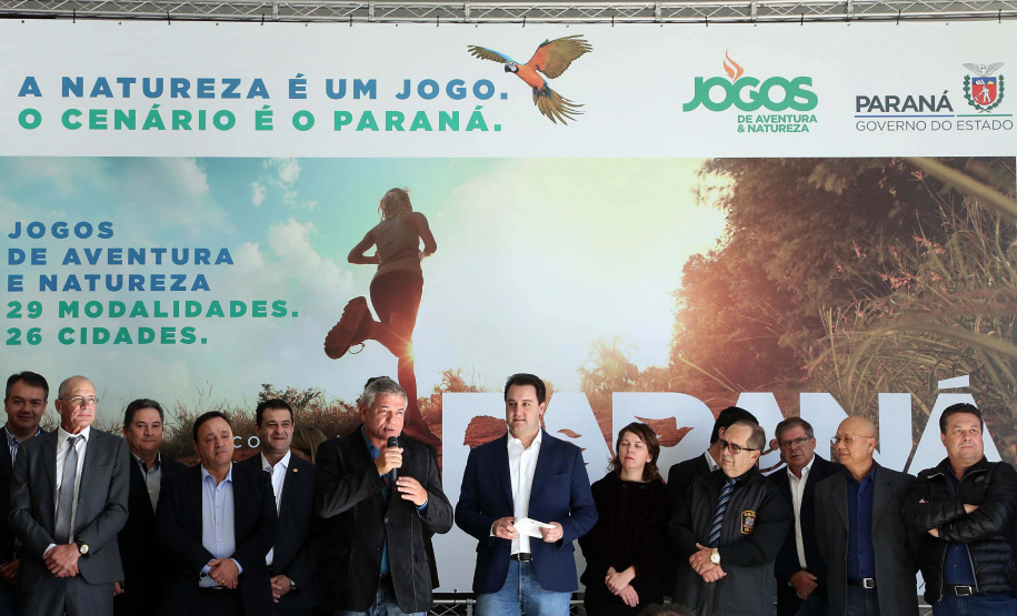 O Paraná terá neste ano uma série de competições que ajudarão a estimular práticas esportivas, além de evidenciar as belezas do Estado, atrair turistas e movimentar a economia de diversas regiões. São os Jogos de Aventura e Natureza, uma iniciativa pioneira no Brasil em formato e abrangência que foi lançada nesta terça-feira (23) pelo governador Carlos Massa Ratinho Junior. Foto:Gilson Abreu/ANPr