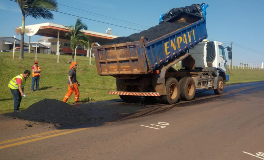 Obras na PR-180, entre Goioerê e Quarto Centenário. Foto:Divulgação/DER