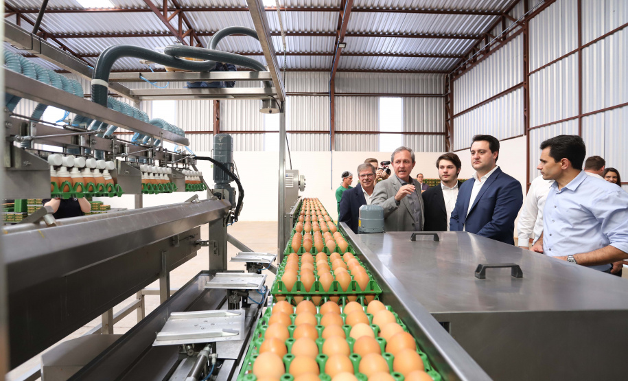 O governador Carlos Massa Ratinho Junior participou nesta terça-feira (23), em Cascavel, do evento de certificação SISBI (Sistema Brasileiro de Inspeção de Produtos de Origem Animal) para a Granja Refem, que desenvolve um projeto pioneiro no Estado de produção de ovos a partir da criação de galinhas sem gaiola. Foto: Arnaldo Alves / ANPr.