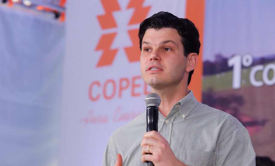 “Esse será o futuro da energia que será produzida no Paraná, aliando uma marca importante do Estado como a suinocultura à geração de biogás”, afirmou o presidente da Copel, Daniel Pimentel Slaviero.  Foto: Rodrigo Felix Leal/ANPr