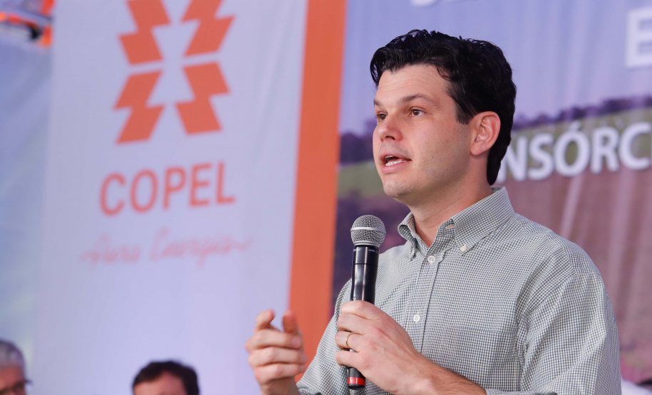 “Esse será o futuro da energia que será produzida no Paraná, aliando uma marca importante do Estado como a suinocultura à geração de biogás”, afirmou o presidente da Copel, Daniel Pimentel Slaviero.  Foto: Rodrigo Felix Leal/ANPr