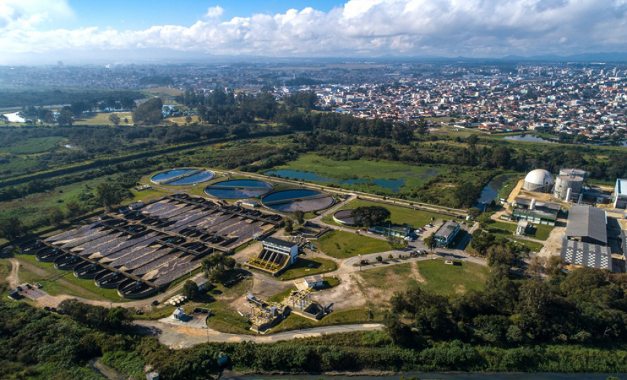 Estação de Tratamento de Esgoto Belém, em Curitiba.
Foto: Maurilio Cheli/Arquivo/ANPr