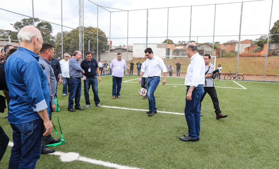 O governador Carlos Massa Ratinho Junior inaugurou nesta sexta-feira (26) em  Ivaiporã, no Vale do Ivaí, a unidade do projeto Meu Campinho implantada no município.   Ivaiporã, 26/07/2019 -Foto: Geraldo Bubniak/ANPr