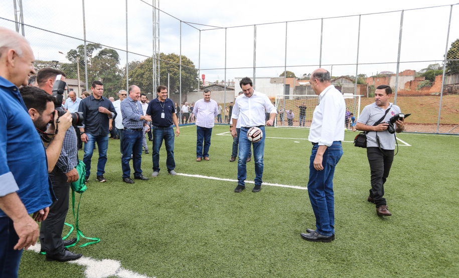 O governador Carlos Massa Ratinho Junior inaugurou nesta sexta-feira (26) em  Ivaiporã, no Vale do Ivaí, a unidade do projeto Meu Campinho implantada no município.   Ivaiporã, 26/07/2019 -Foto: Geraldo Bubniak/ANPr