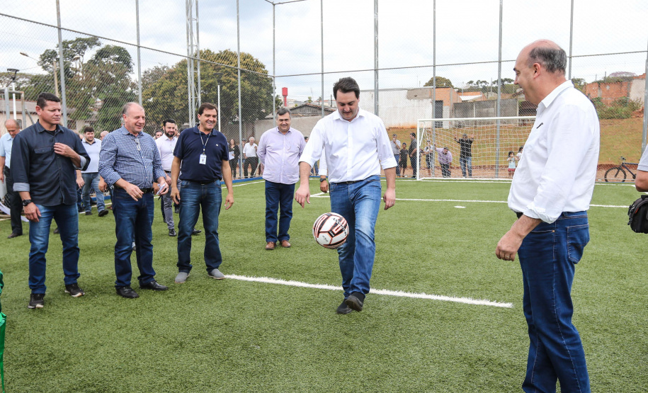 O governador Carlos Massa Ratinho Junior inaugurou nesta sexta-feira (26) em  Ivaiporã, no Vale do Ivaí, a unidade do projeto Meu Campinho implantada no município.   Ivaiporã, 26/07/2019 -Foto: Geraldo Bubniak/ANPr