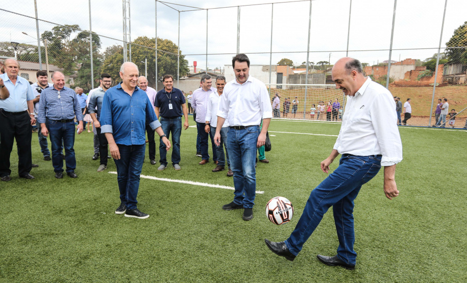 O governador Carlos Massa Ratinho Junior inaugurou nesta sexta-feira (26) em  Ivaiporã, no Vale do Ivaí, a unidade do projeto Meu Campinho implantada no município.   Ivaiporã, 26/07/2019 -Foto: Geraldo Bubniak/ANPr