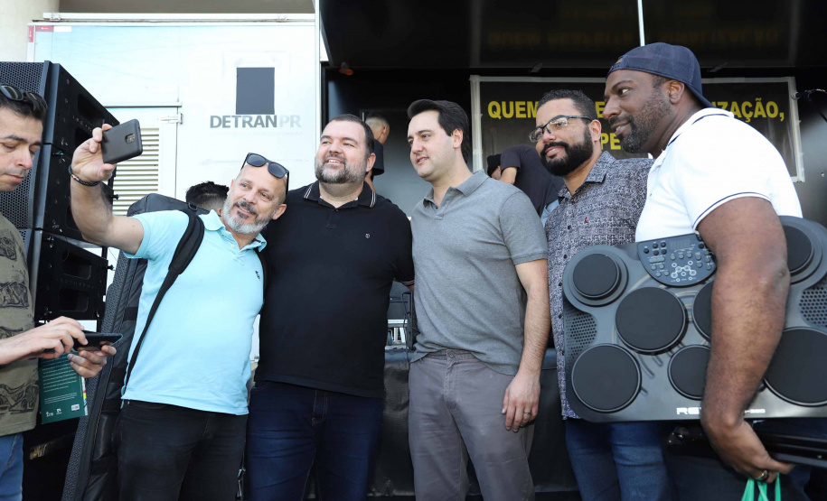 O governador Carlos Massa Ratinho Junior participou e deu as boas-vindas aos motoqueiros, presentes na benção em comemoração ao seu dia. Curitiba, 17-07-19.Foto: Arnaldo Alves / ANPr.