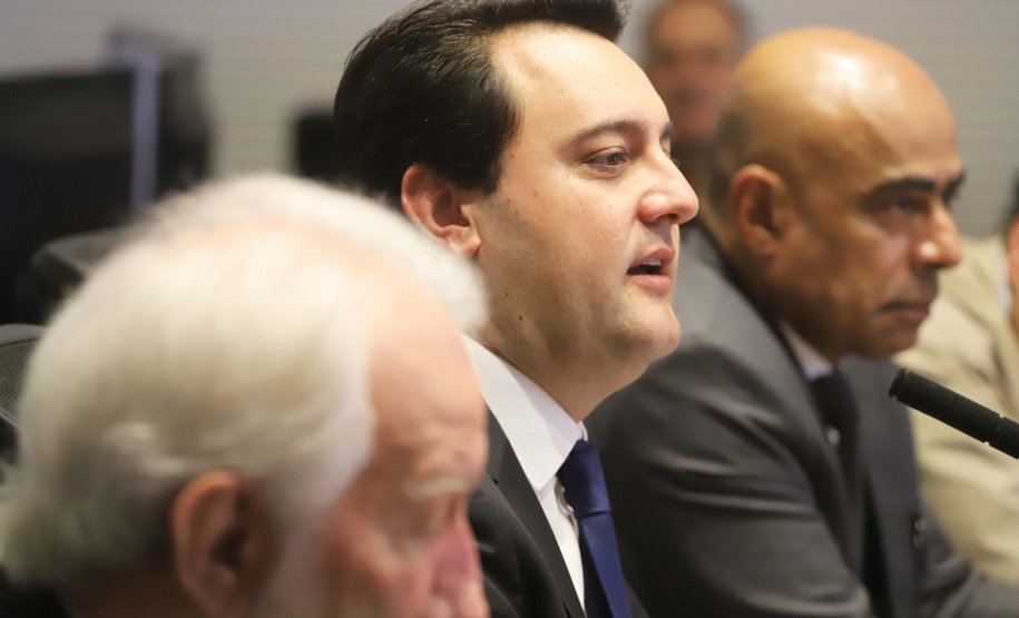 Governador Carlos Massa Ratinho Junior, participa da reunião com seu secretários.Curitiba, 30-07-19.Foto: Arnaldo Alves / ANPr.