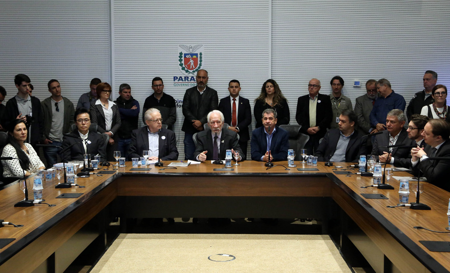 Vice Governador Darci Piana reunião com prefeitos, sobre  jogos internacionais da natureza 2020.Foto Gilson Abreu/ANPr