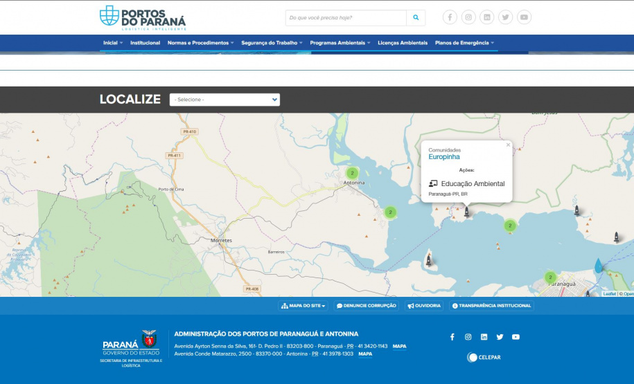 A página portosdoparana.pr.gov.br ficou mais moderna, com melhorias que facilitam a navegação, interatividade e o acesso à informação. Mudanças focam nos diferentes públicos envolvidos na atividade portuária.
Curitiba: 06/08/2019   Foto: Divulgação/Portos do Paraná
