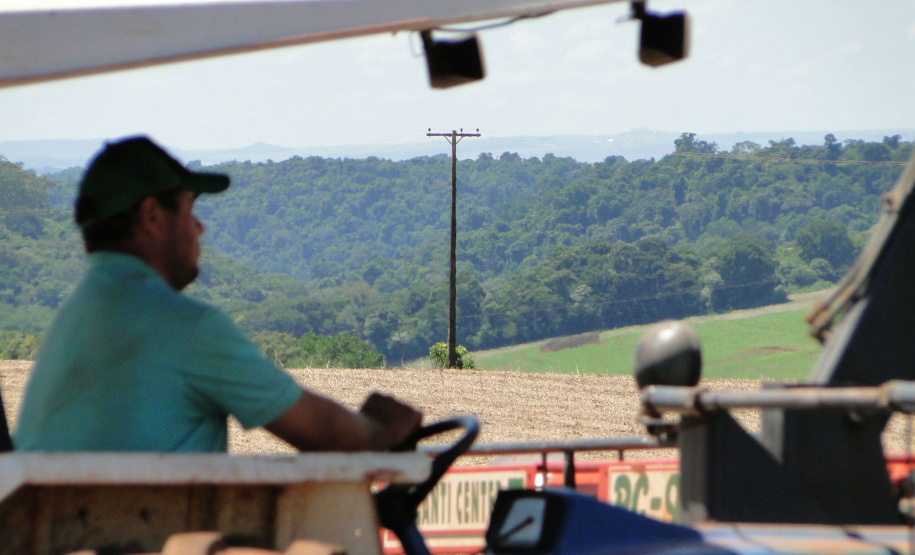 Máquinas cada vez mais altas cruzam os campos durante o plantio, a pulverização e a colheita da plantação. Mas a tecnologia que agiliza o trabalho no campo também exige uma atenção maior do produtor para um risco que nem sempre é lembrado: o toque acidental na fiação elétrica. Foto: Divulgação/Copel